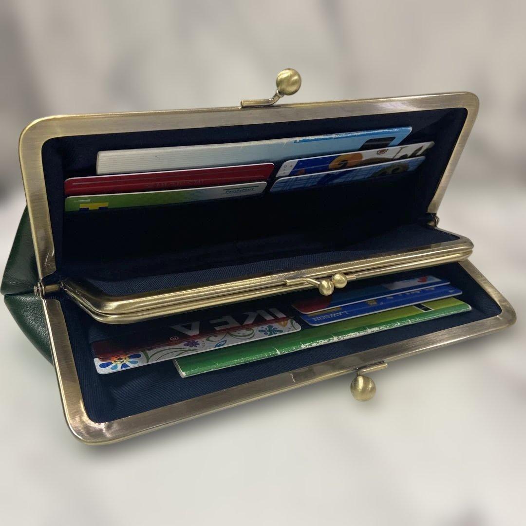 ハンドメイド本革親子がま口長財布