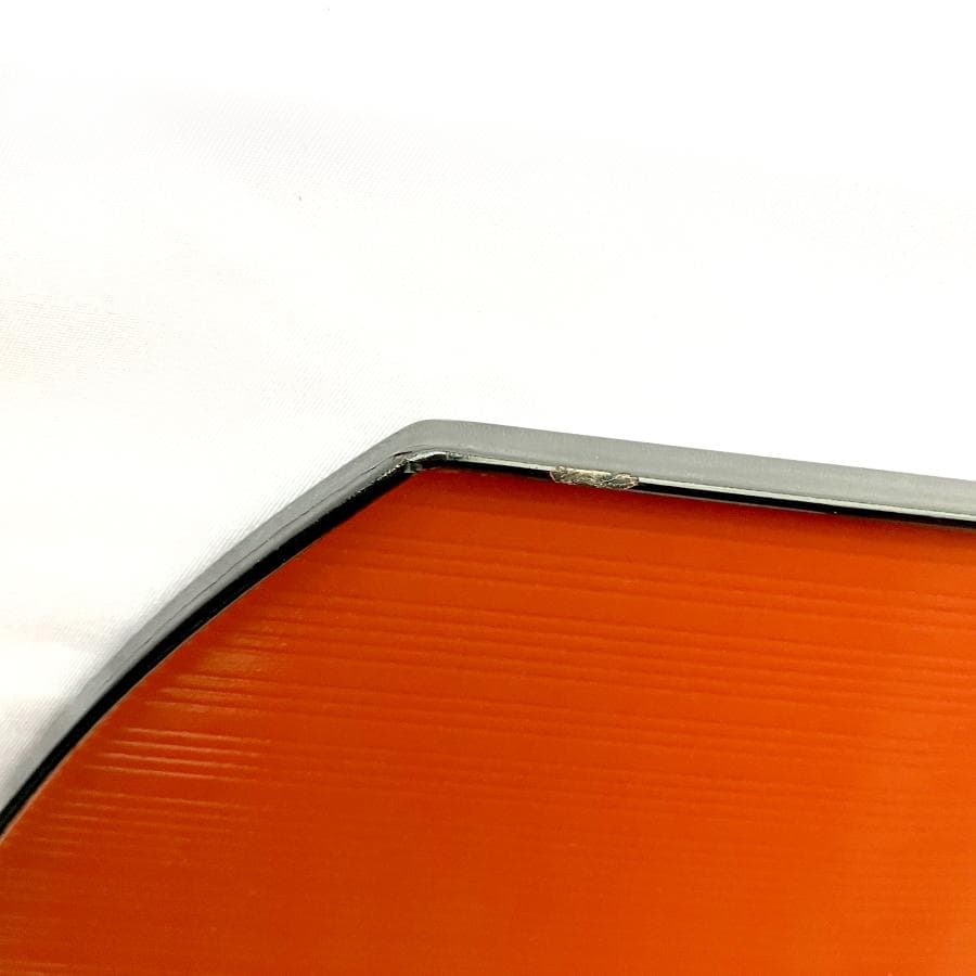 【天然木・特大】漆器 半月盆 5枚セット 38.5cm 朱色（裏面：黒）