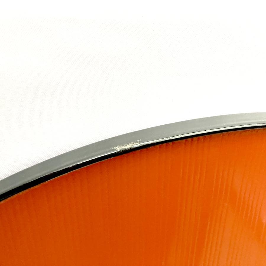 【天然木・特大】漆器 半月盆 5枚セット 38.5cm 朱色（裏面：黒）