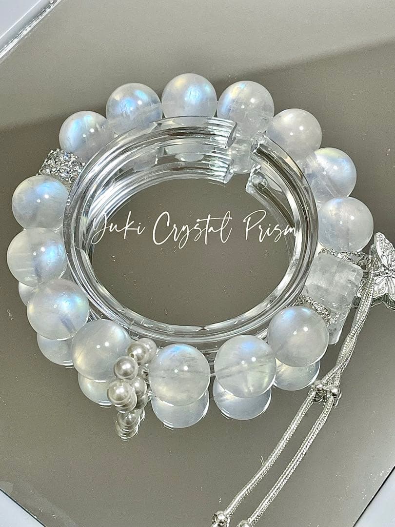 ブルームーンストーン×エンジェルラダー天然石ブレスレットYuki Crystal