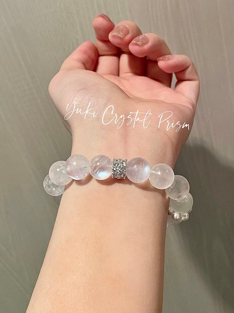 ブルームーンストーン×エンジェルラダー天然石ブレスレットYuki Crystal