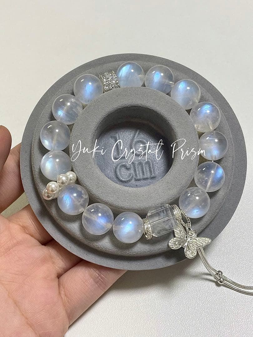 ブルームーンストーン×エンジェルラダー天然石ブレスレットYuki Crystal