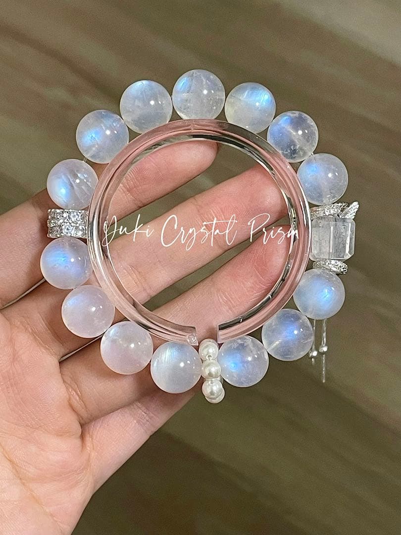 ブルームーンストーン×エンジェルラダー天然石ブレスレットYuki Crystal