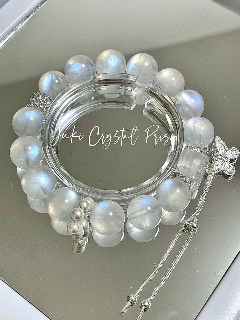 ブルームーンストーン×エンジェルラダー天然石ブレスレットYuki Crystal