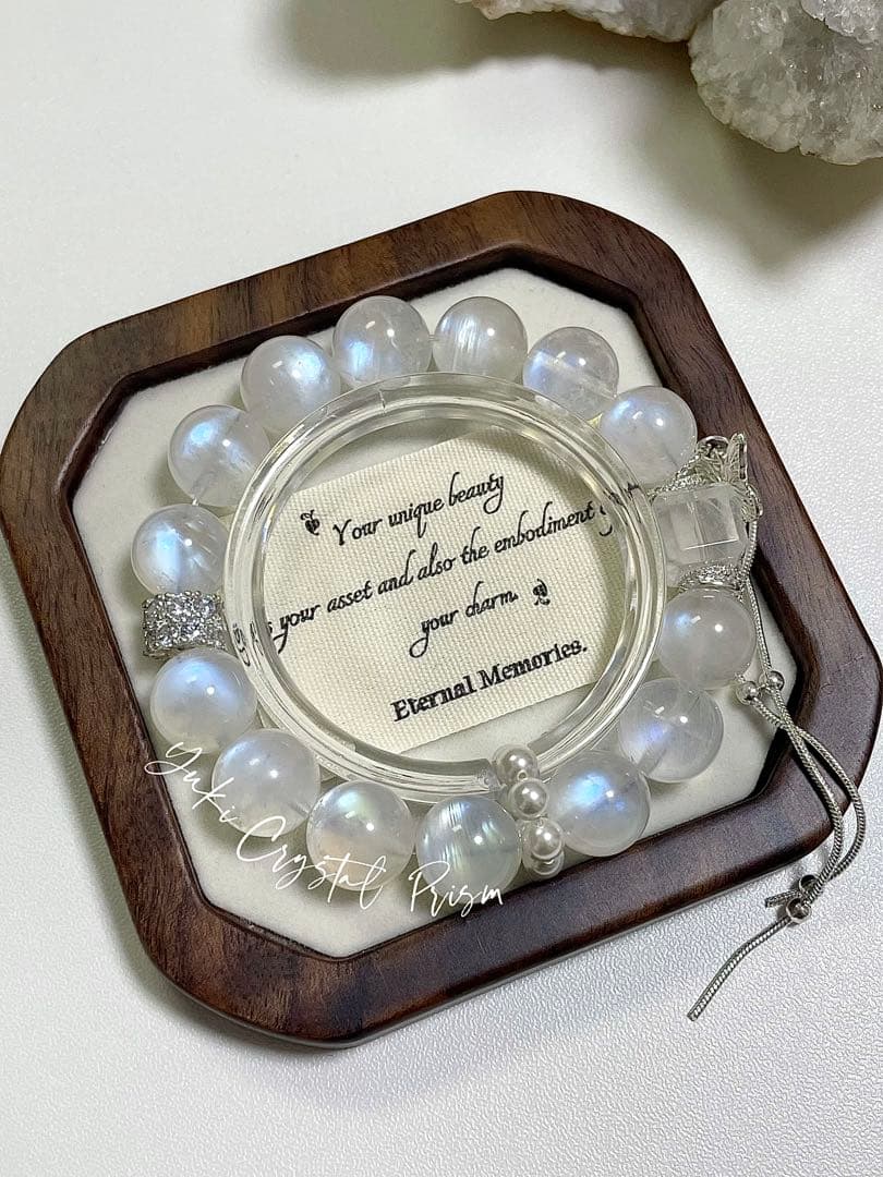 ブルームーンストーン×エンジェルラダー天然石ブレスレットYuki Crystal