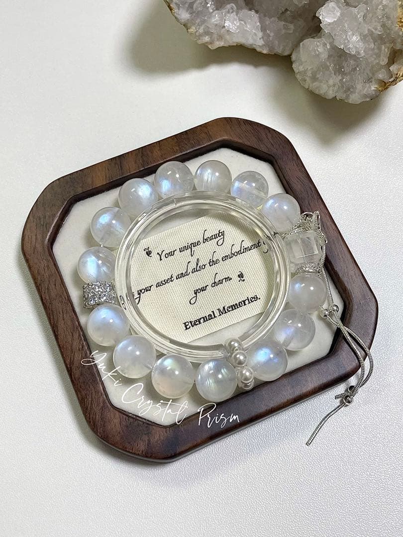 ブルームーンストーン×エンジェルラダー天然石ブレスレットYuki Crystal