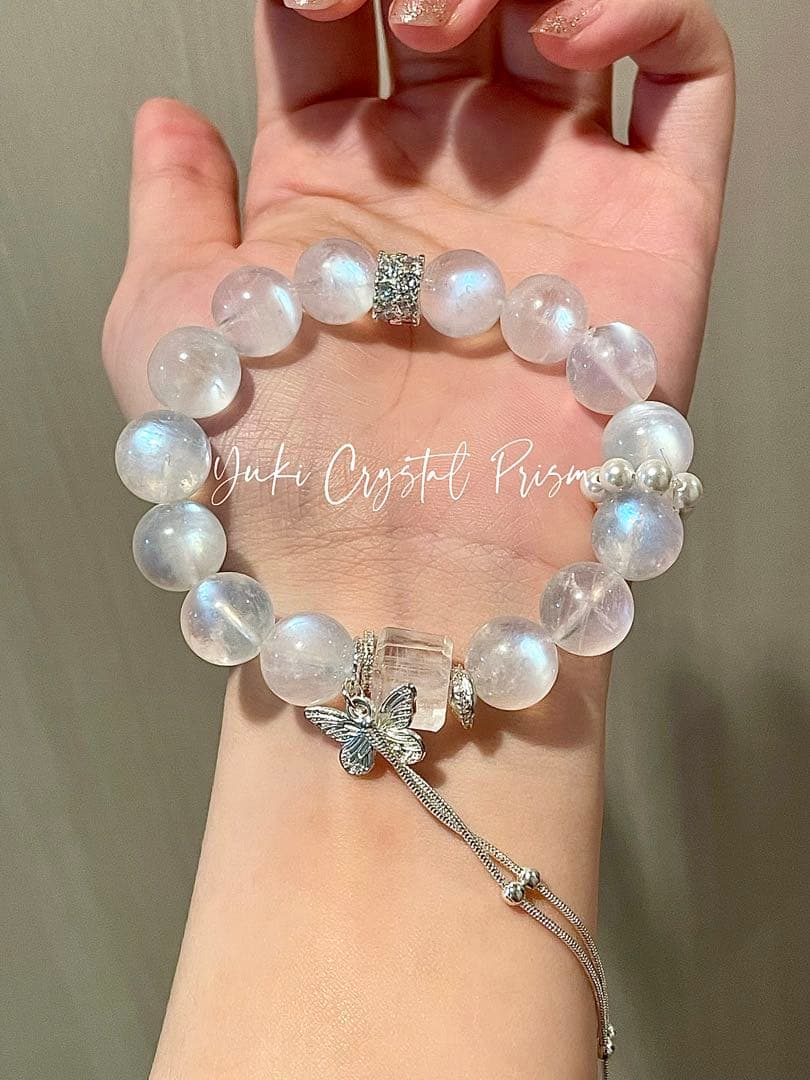 ブルームーンストーン×エンジェルラダー天然石ブレスレットYuki Crystal