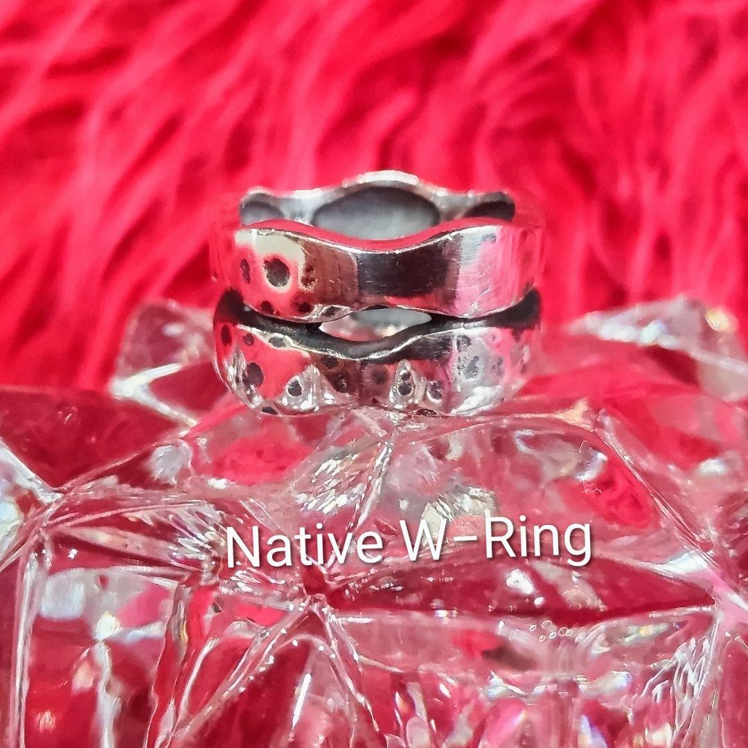 Native ダブルリング #23 純銀 Hand Made