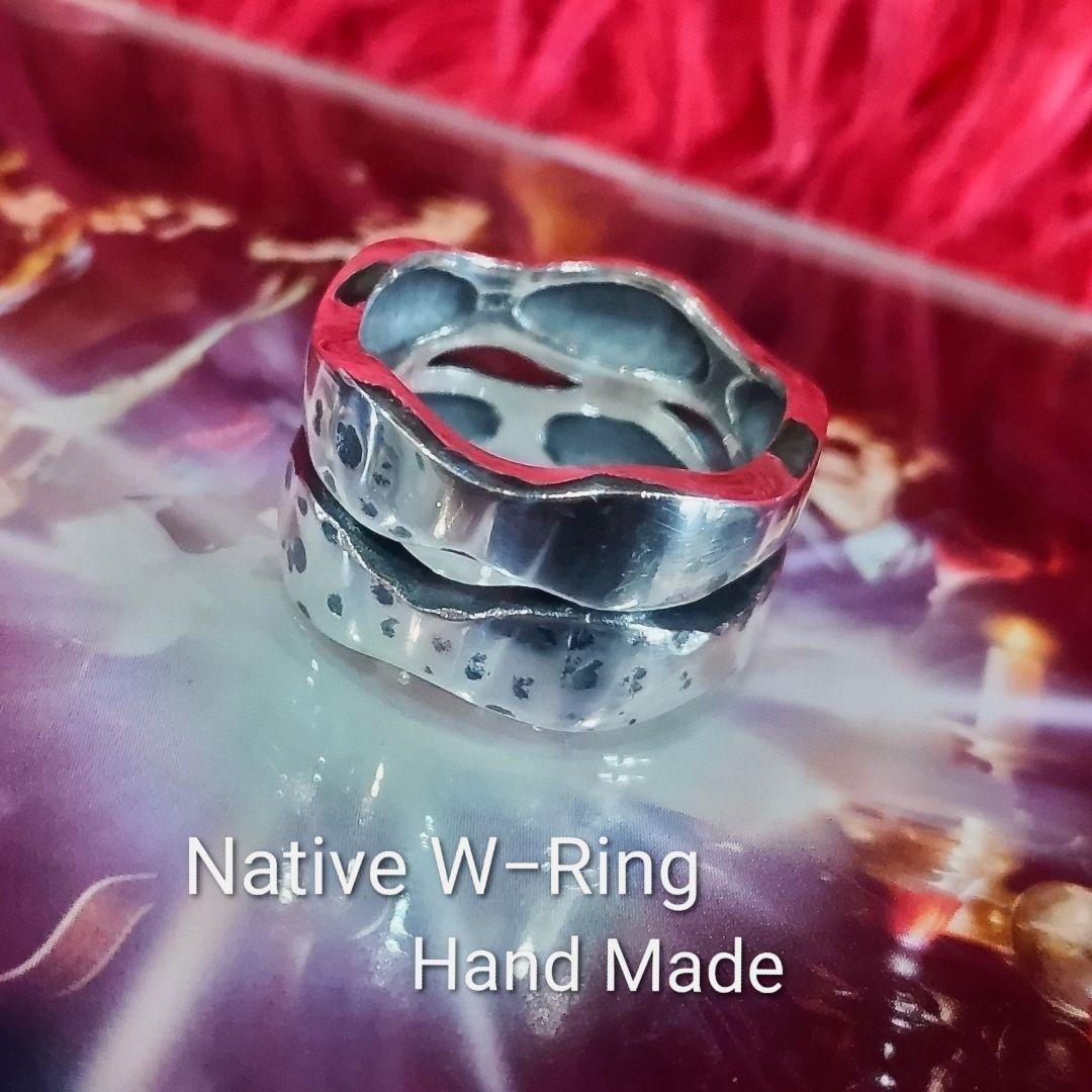 Native ダブルリング #23 純銀 Hand Made