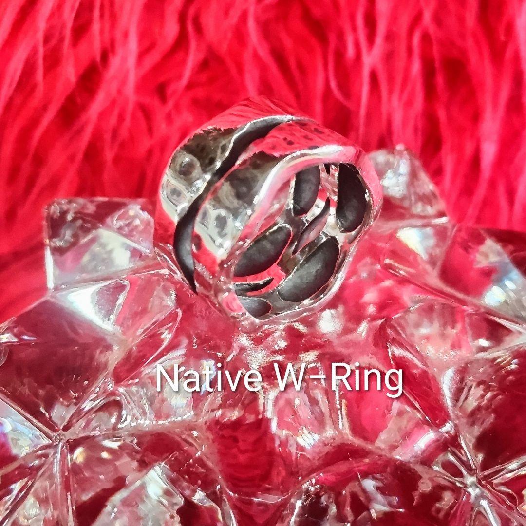 Native ダブルリング #23 純銀 Hand Made