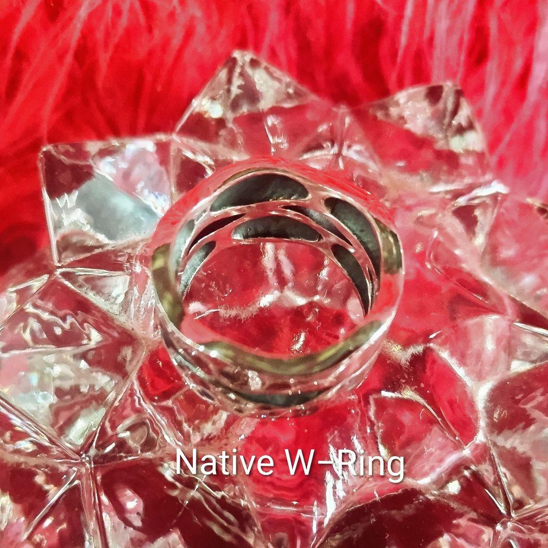 Native ダブルリング #23 純銀 Hand Made