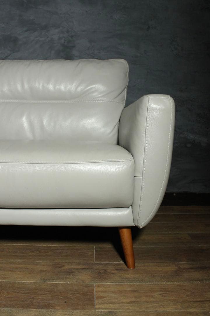 首都圏送無料〜IDC OTSUKA L/S 30万本革3人掛けソファ　オットマン