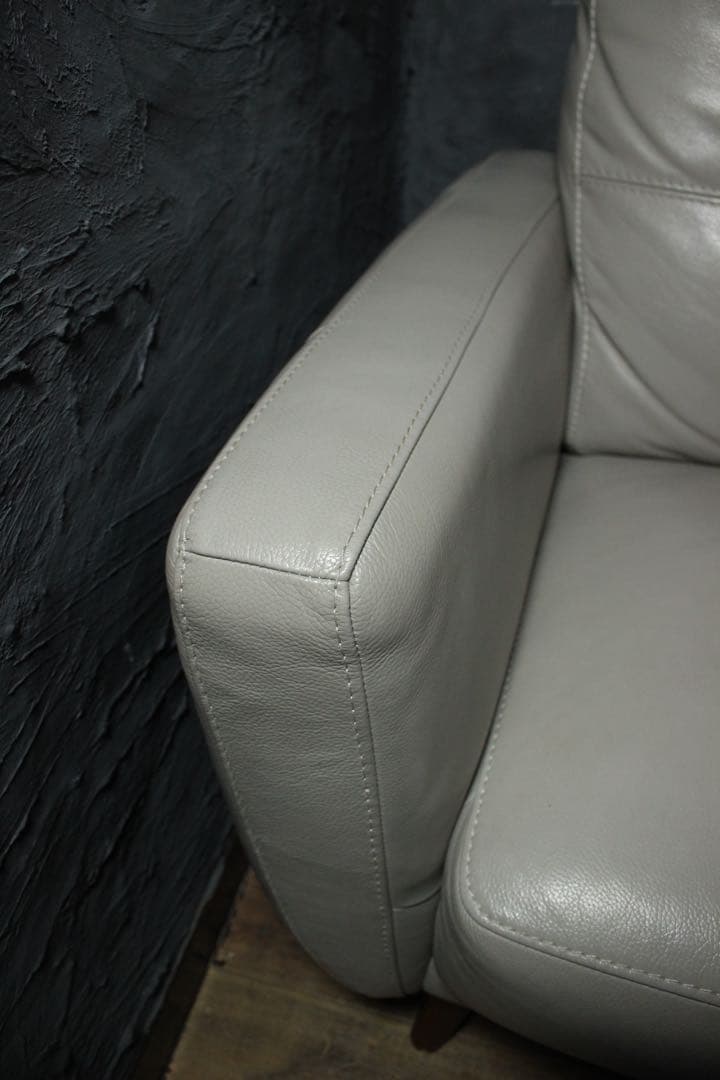 首都圏送無料〜IDC OTSUKA L/S 30万本革3人掛けソファ　オットマン