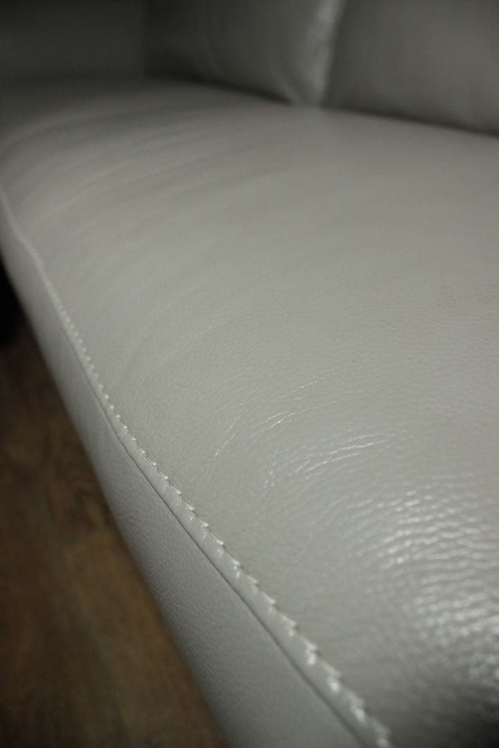 首都圏送無料〜IDC OTSUKA L/S 30万本革3人掛けソファ　オットマン