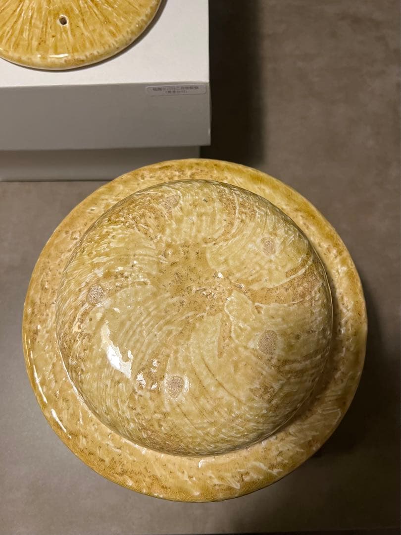 貴重　新品　中川一辺陶 雲井窯　稲穗ツバ付き御飯鍋　台付 2合