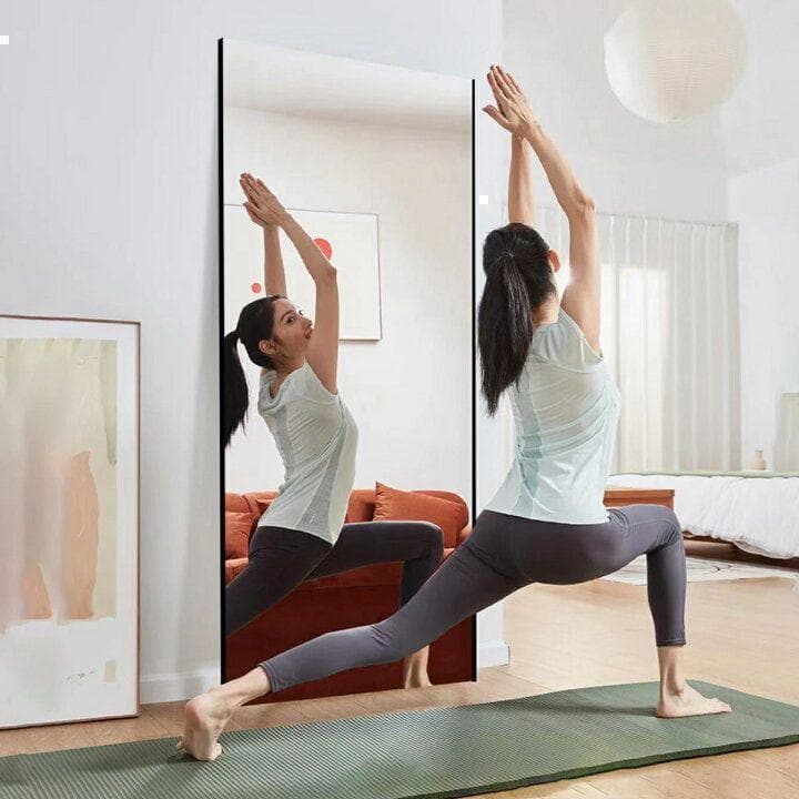 割れない鏡 ウォールミラー 壁掛け 姿見鏡 60×160cmゴールド 1623