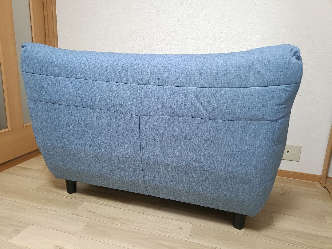 リーンロゼ　トーゴ風　ソファ　二人掛け　ブルー　青
