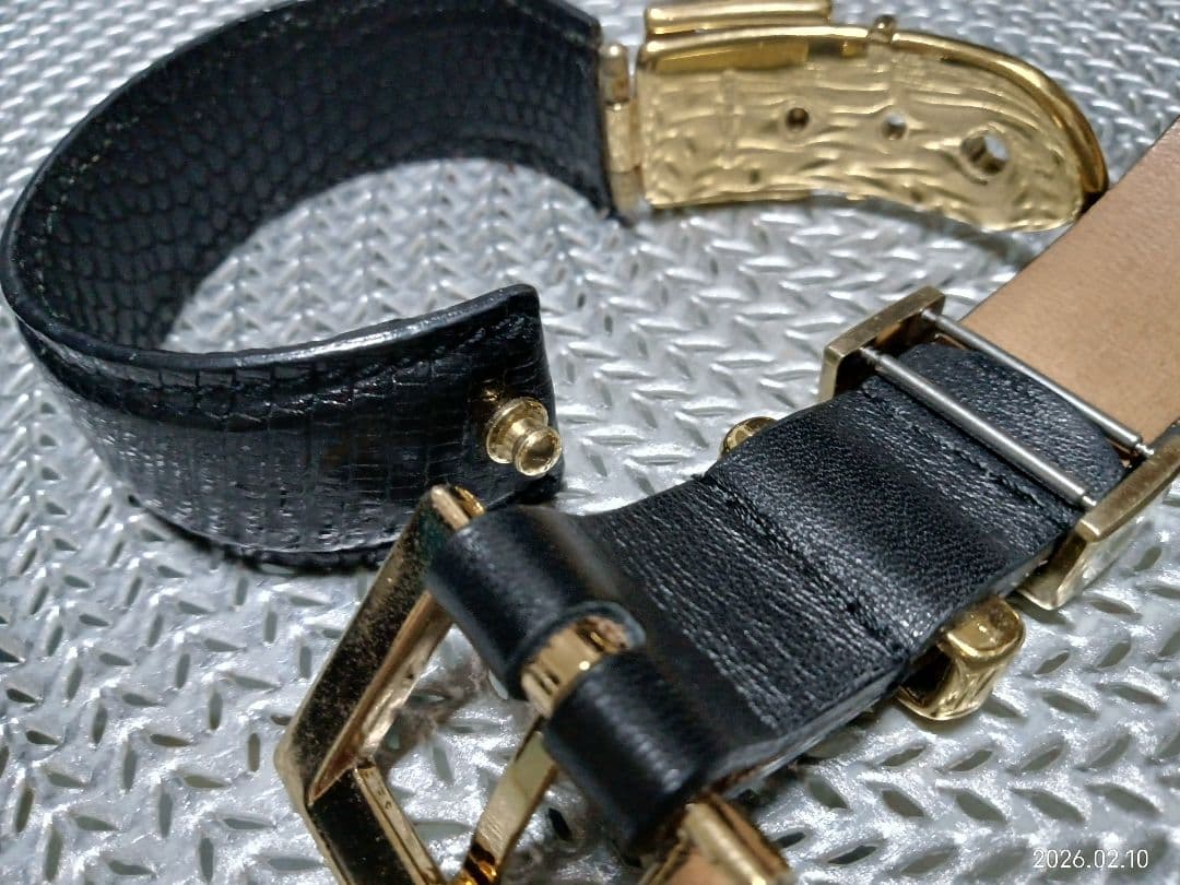 トキオクマガイTokio Kumagai 腕時計希少 稼働品グッチレザーバングル