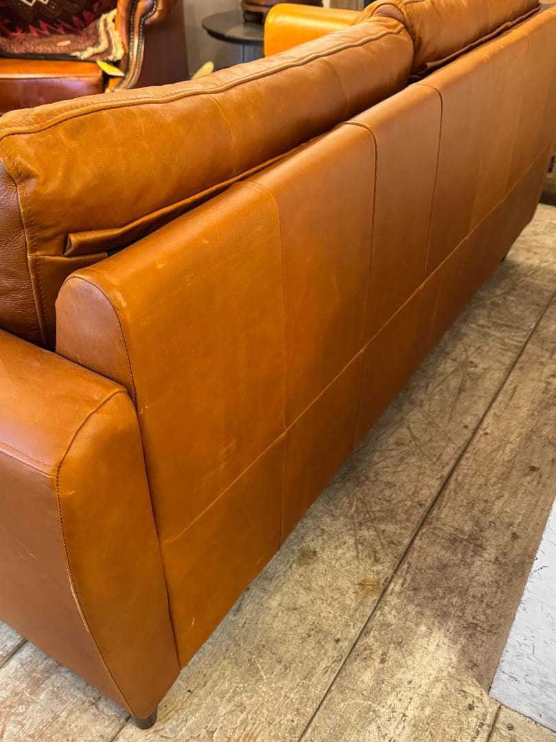 offer9　Richソファ　２.５P　総革張り　キャメルブラウン