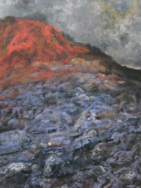 小松正二、【山気】、希少な額装用画集画、新品高級額 額装付、状態良好