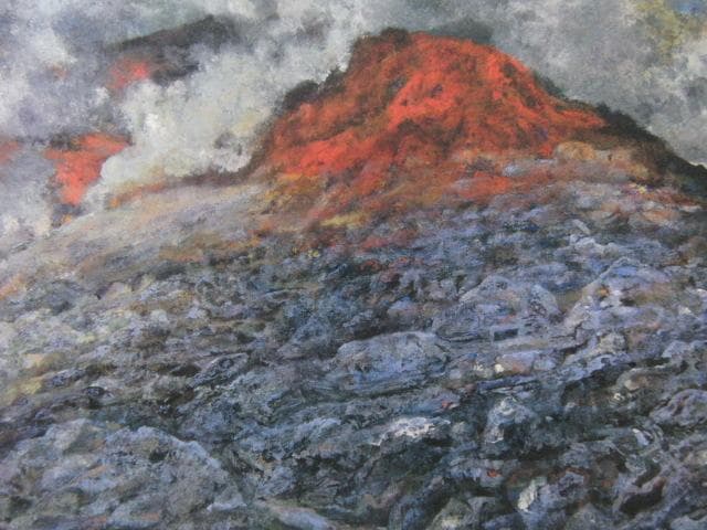 小松正二、【山気】、希少な額装用画集画、新品高級額 額装付、状態良好