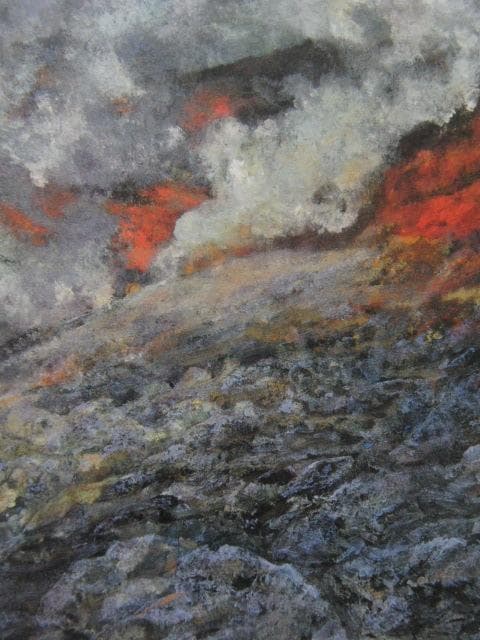 小松正二、【山気】、希少な額装用画集画、新品高級額 額装付、状態良好