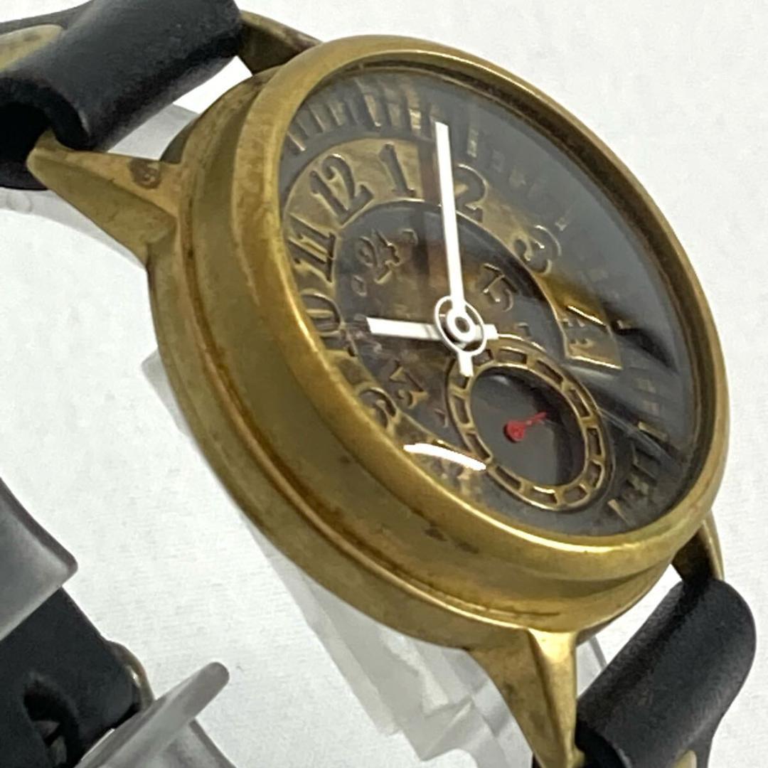 ハンドメイド アンティーク調 クオーツウォッチ スモールセコンド 腕時計