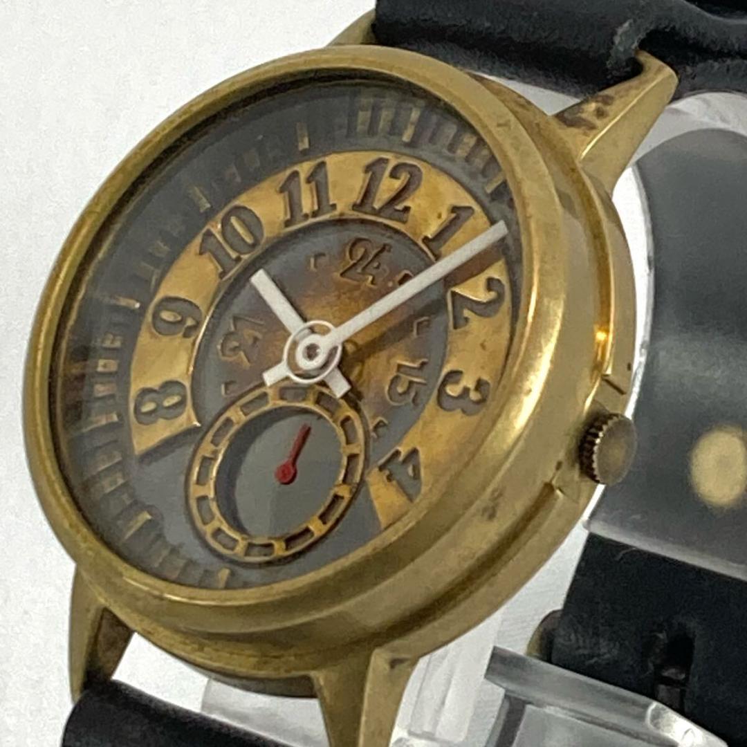 ハンドメイド アンティーク調 クオーツウォッチ スモールセコンド 腕時計