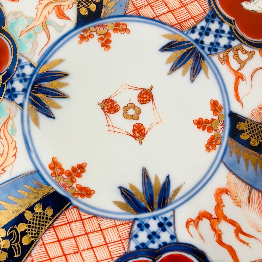 オールド深川製磁 皿 明治 大正 龍 鳳凰 松竹梅 古伊万里 ジャポニスム