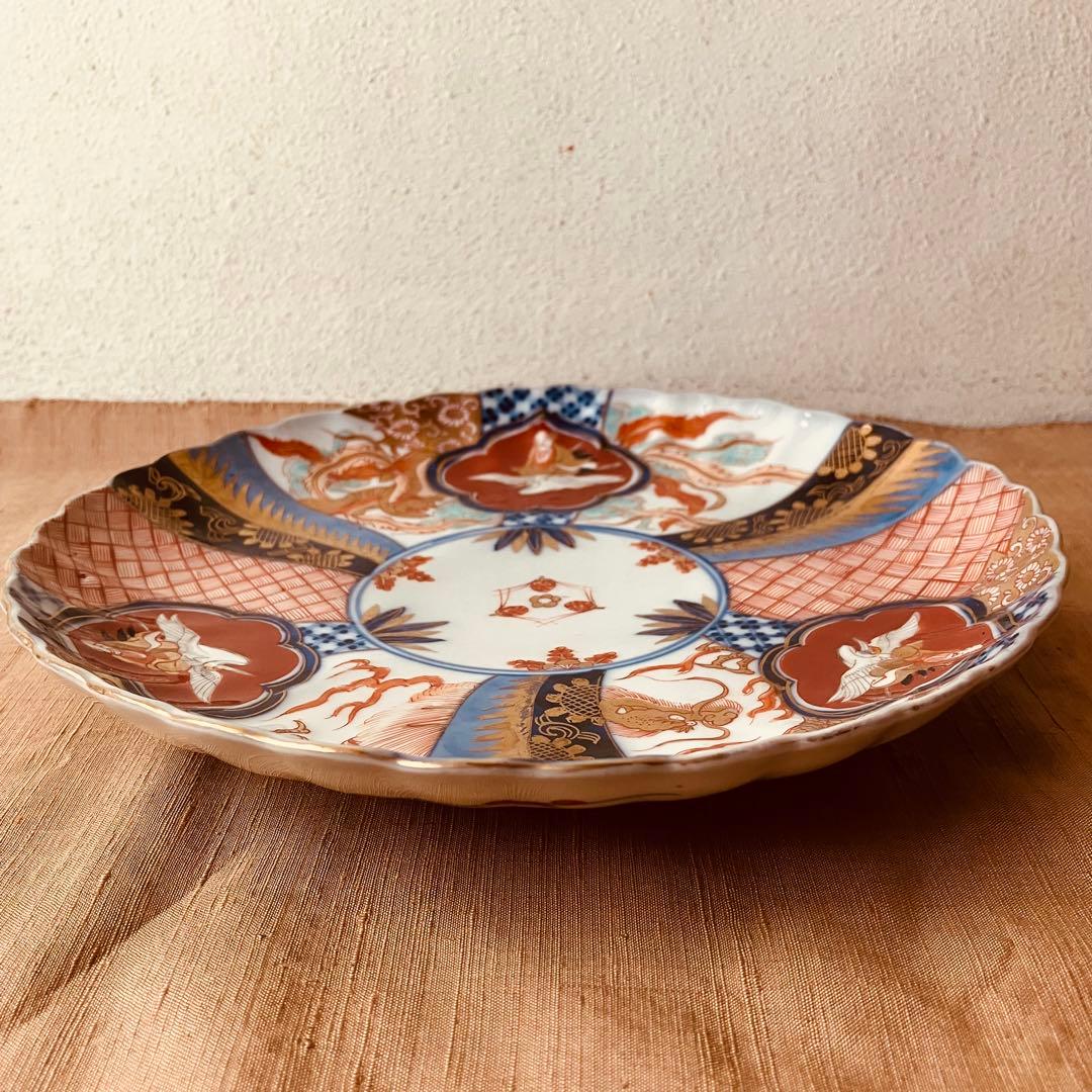 オールド深川製磁 皿 明治 大正 龍 鳳凰 松竹梅 古伊万里 ジャポニスム