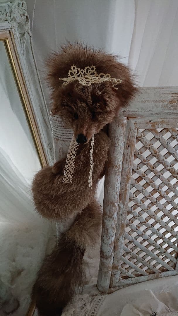 アンティークバテンレースクロスのバンブーチェア 左の一点のみ 痛みあり