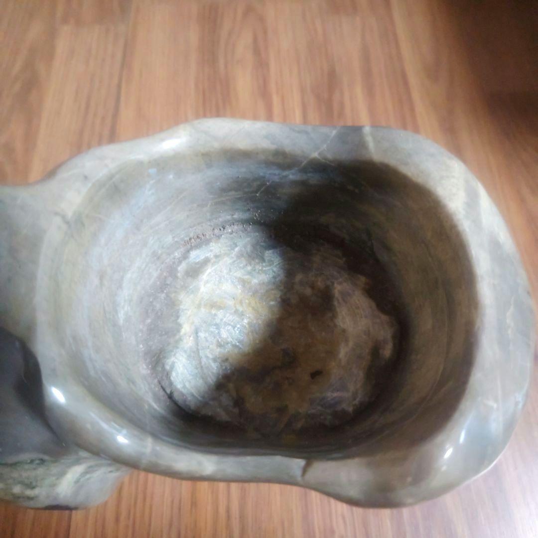 マーブル模様風　天然　鑑賞石置物　オブジェ　生け花　花瓶　インテリア小物　置物