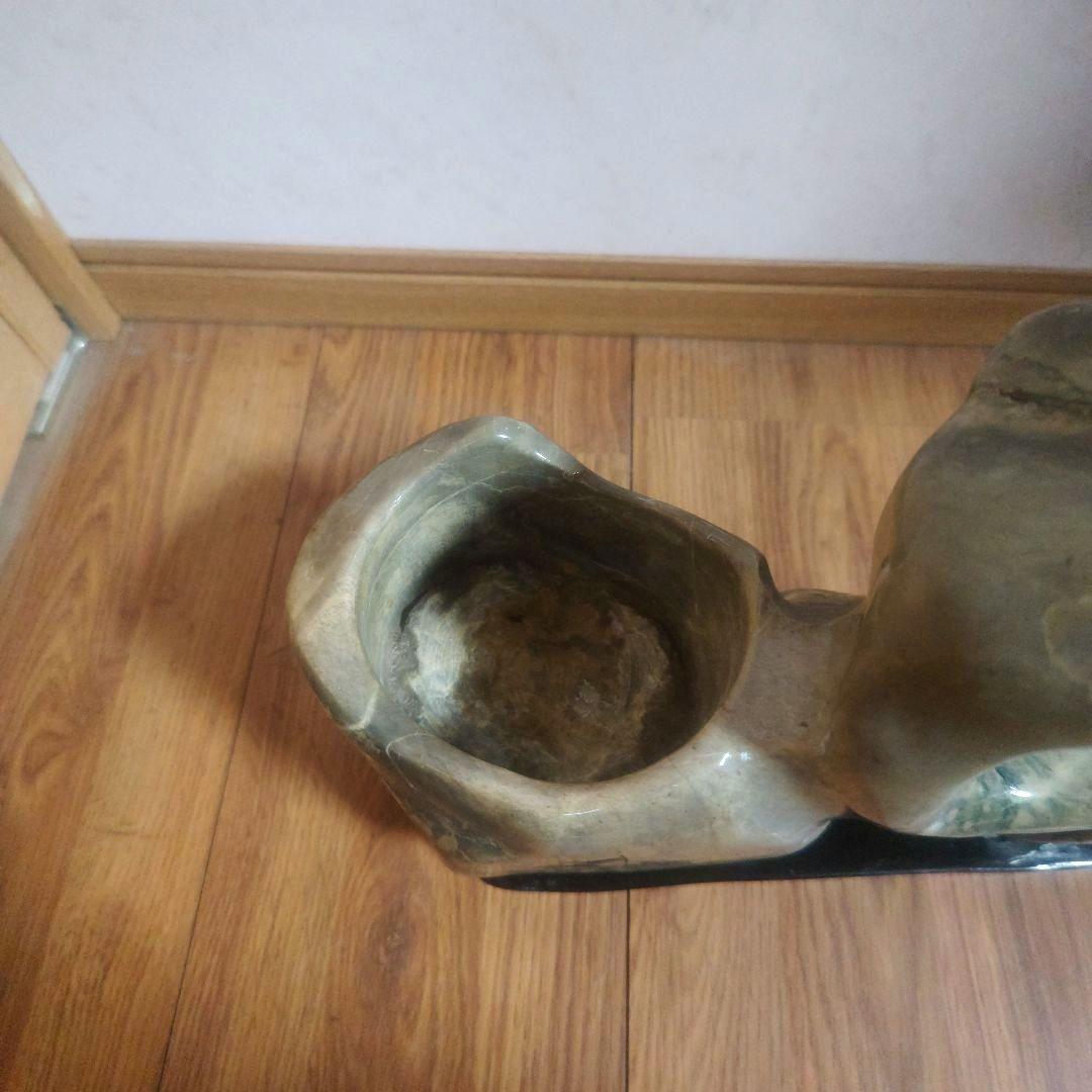 マーブル模様風　天然　鑑賞石置物　オブジェ　生け花　花瓶　インテリア小物　置物