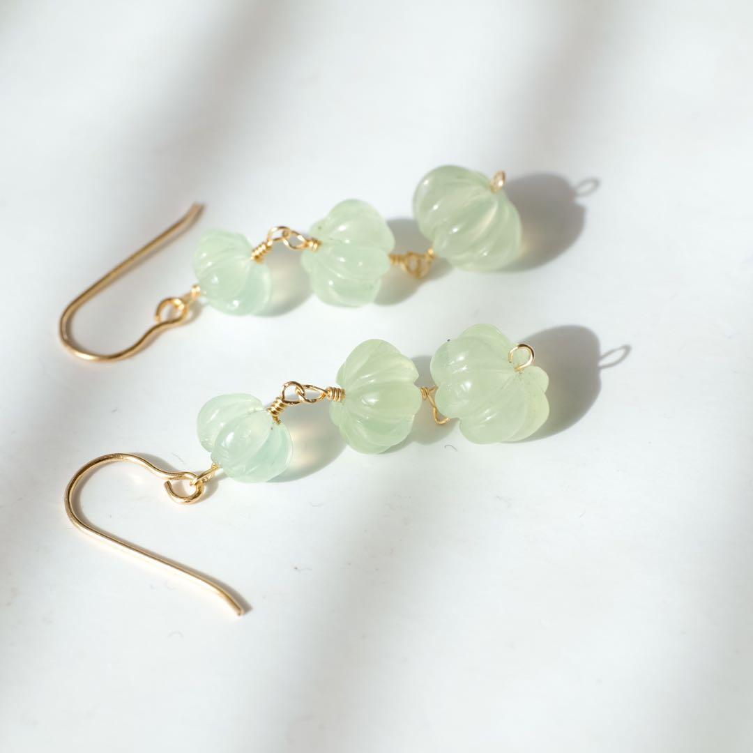 14kgfプレナイトパンプキンカービングピアス/イヤリング