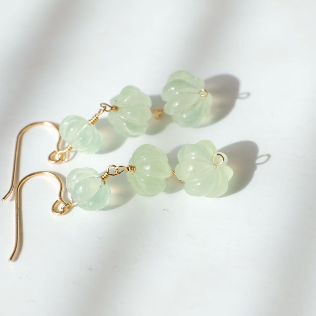 14kgfプレナイトパンプキンカービングピアス/イヤリング