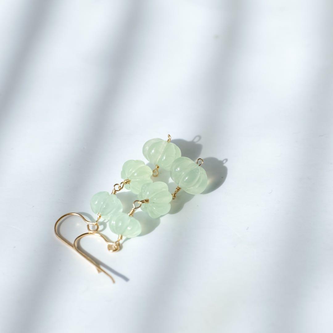 14kgfプレナイトパンプキンカービングピアス/イヤリング