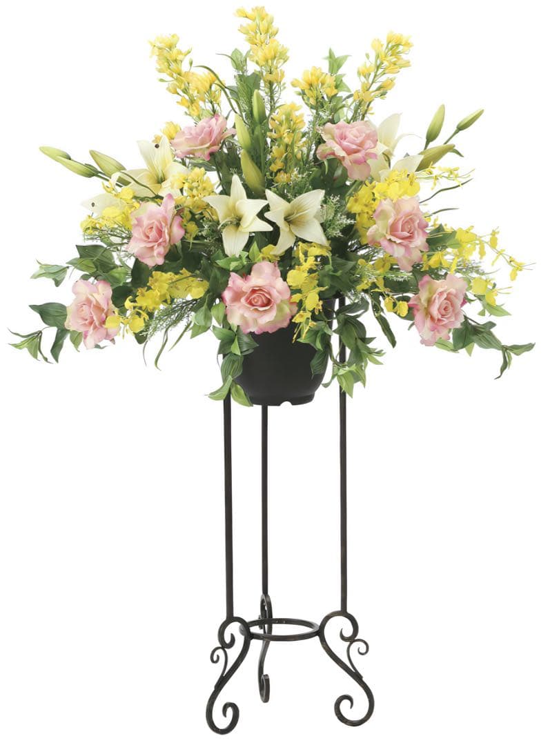 光触媒　人工観葉植物　フェイクグリーン　フレッシュローズスタンド1.2m