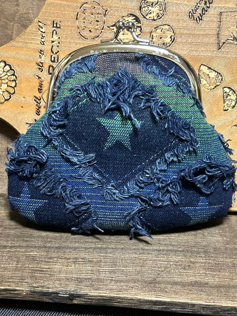 星柄フリンジデニムがま口ちゃん　No.801