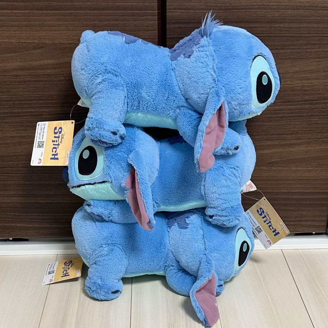 ディズニー スティッチ 寝そべりなでなでしてね 超BIGぬいぐるみ 3個