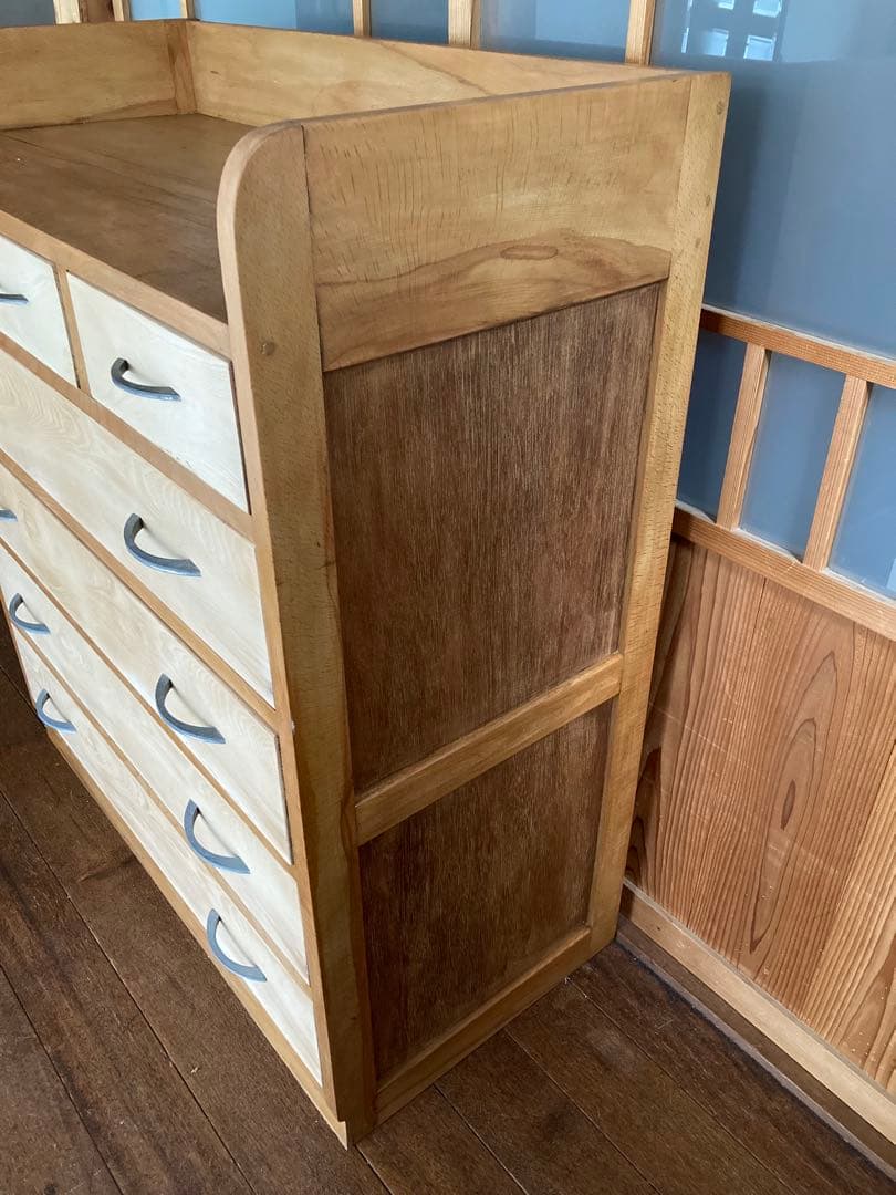 古道具・古家具・ヴィンテージ　木製チェスト　引き出し　箪笥　タンス　収納　無垢材