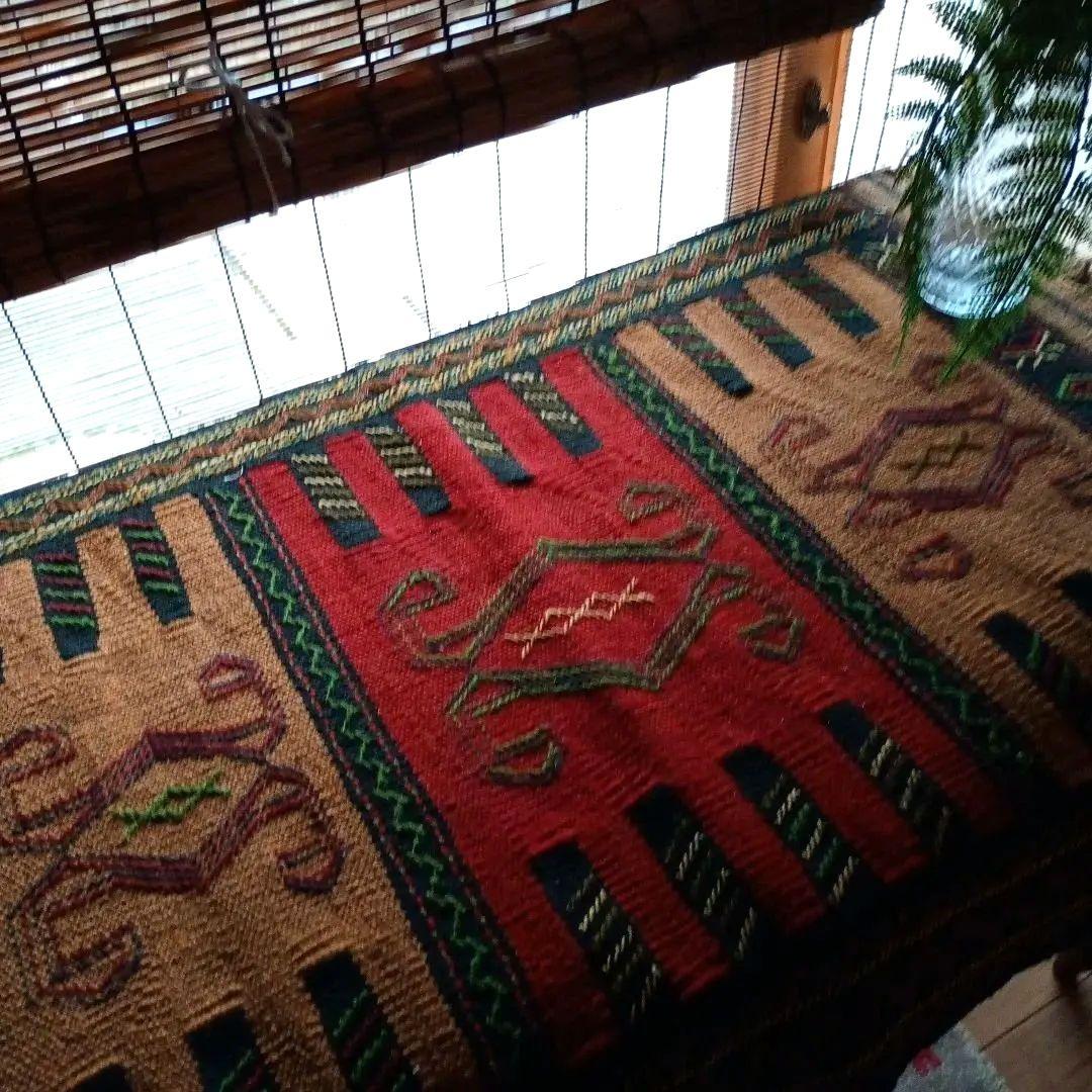 グーチャンキリム イラン 手織り 草木染め 98センチ×65センチ 新品