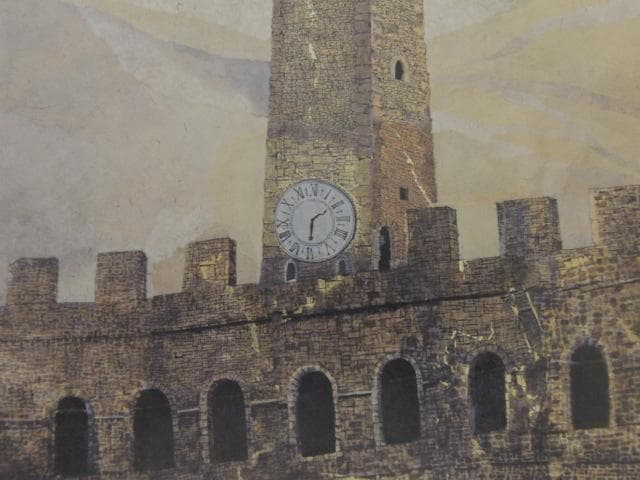 杉本洋、【塔（ベッキオ宮・フィレンツェ）】、希少な額装用画集より