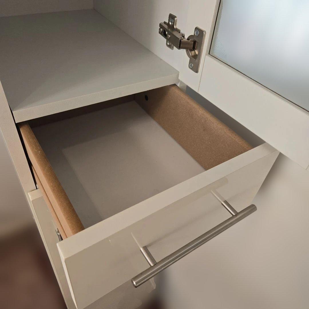 スリム 食器棚 30×39×180 ホワイト