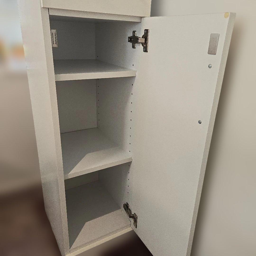 スリム 食器棚 30×39×180 ホワイト