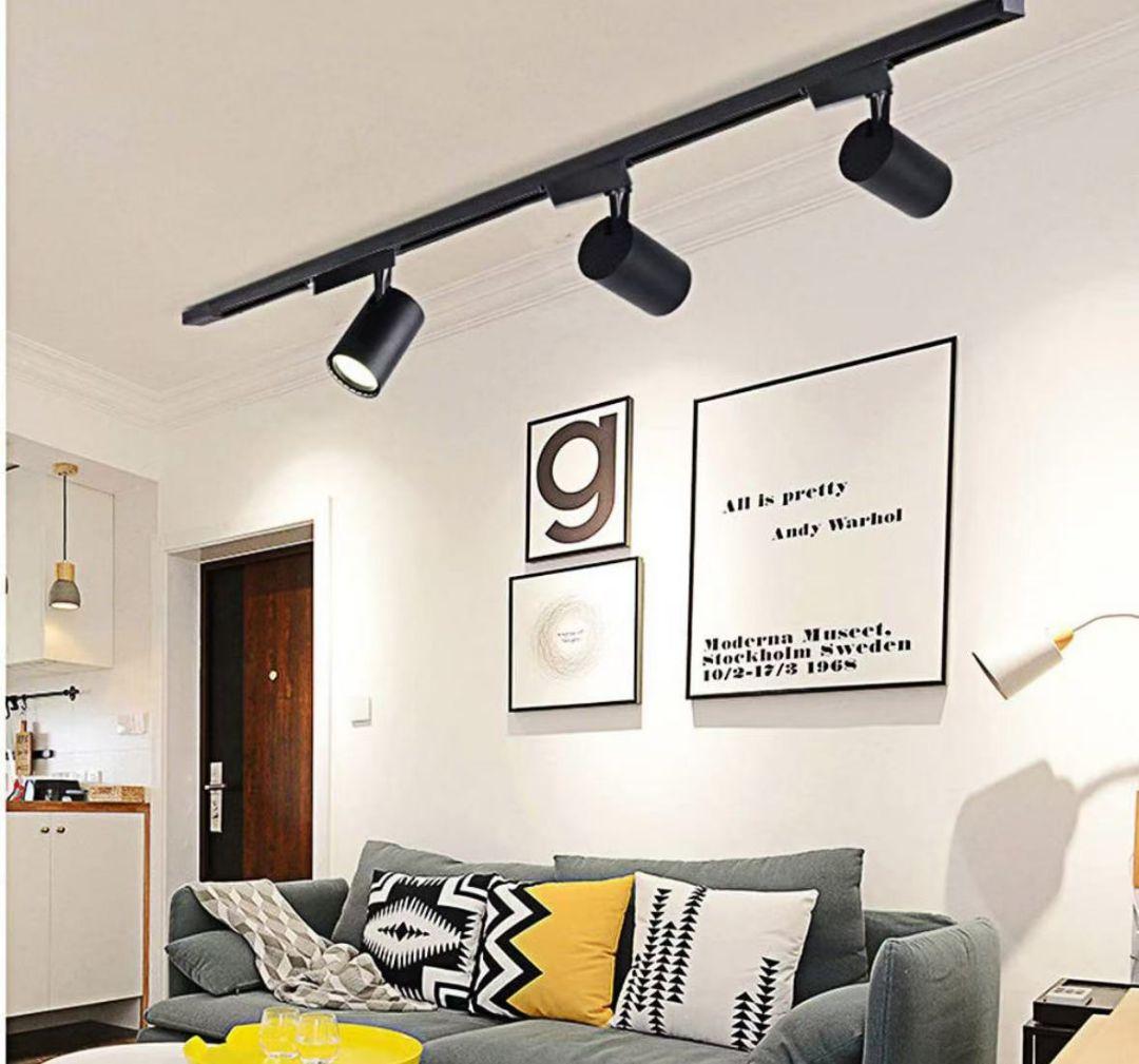 直結式 配線ダクトレール ダクトレール ライティングバー (黒, 1m)