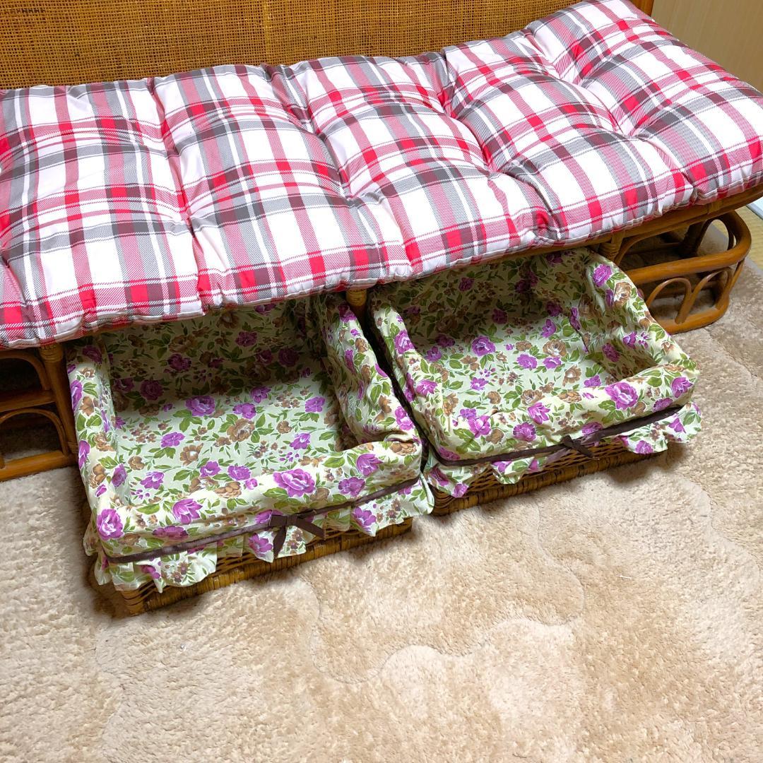 籐ラタン製カウチソファ送料込み