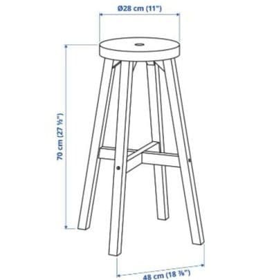 【2脚セット】IKEA スコグスタ カウンターチェア 70cm
