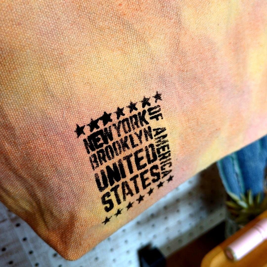 デニムリメイク☆バッグチャーム付手染めミニトートバッグ✨️