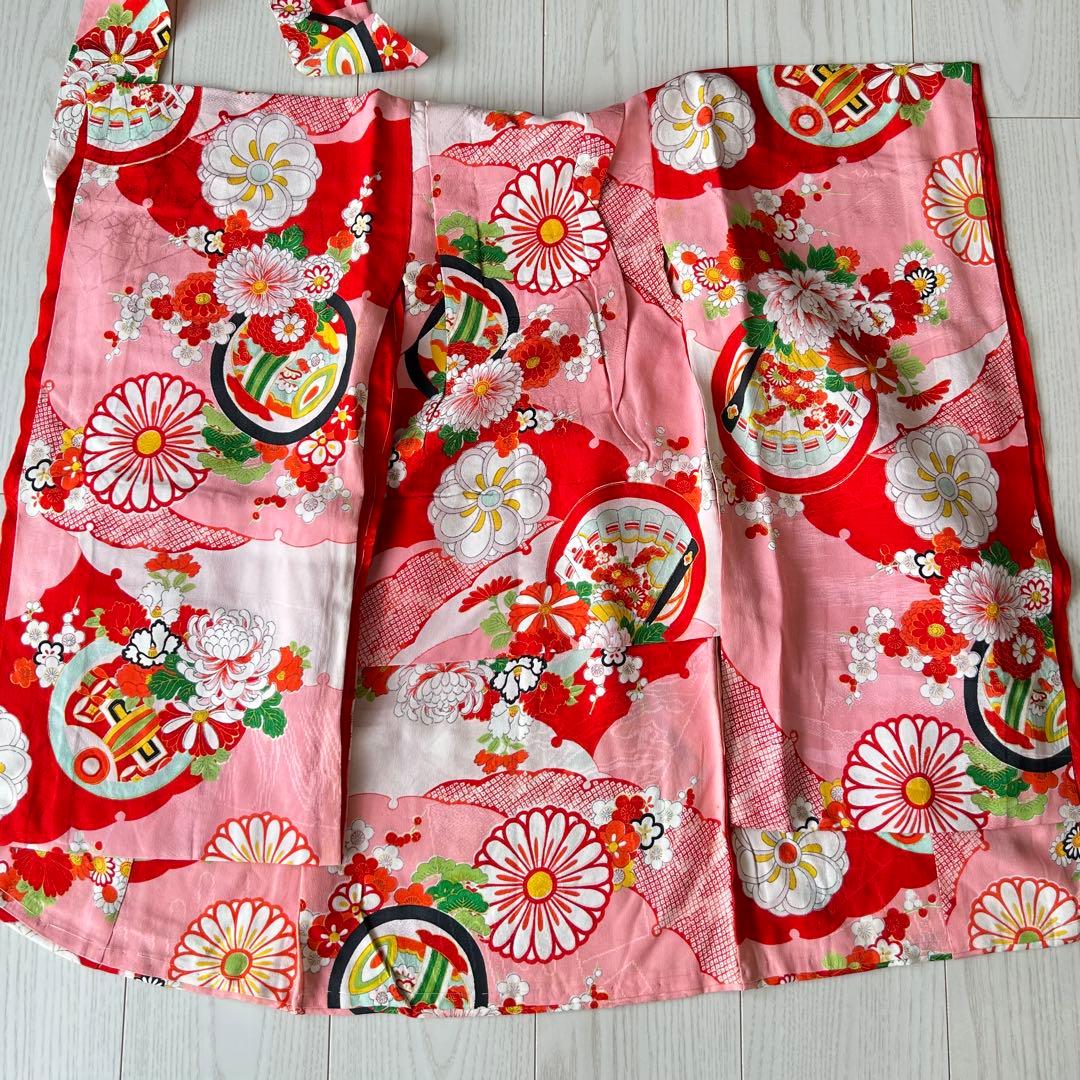 子供　アンティーク　着物　七五三 ピンク