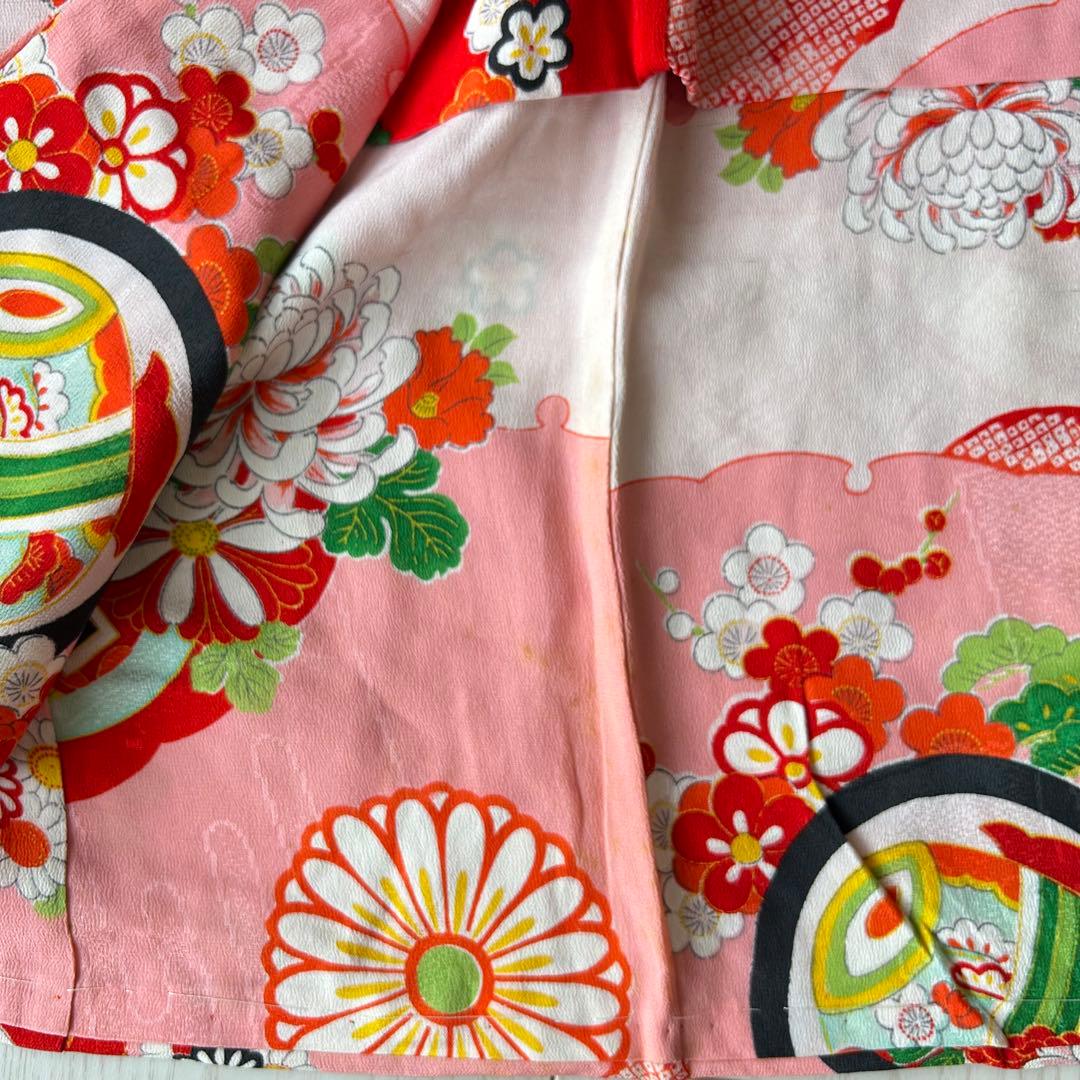 子供　アンティーク　着物　七五三 ピンク